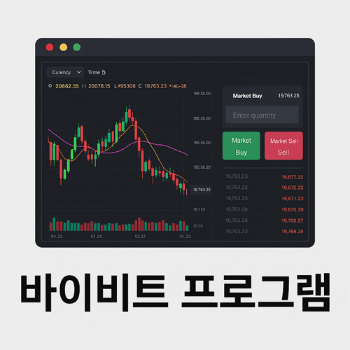 암호화폐 거래 플랫폼 바이비트의 프로그램 인터페이스를 표현한 그래픽 이미지