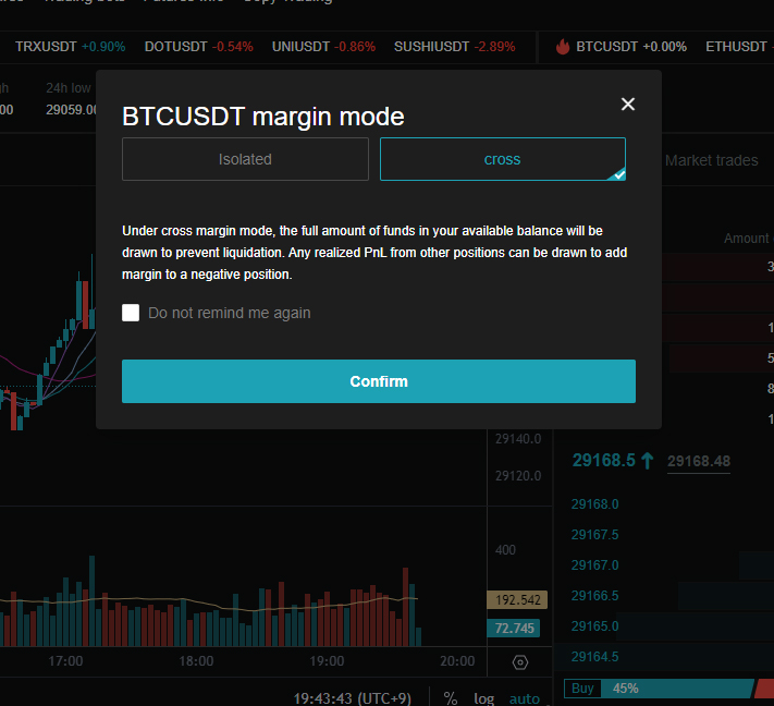 bitget margin mode