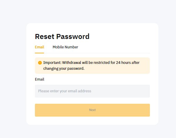 reset password