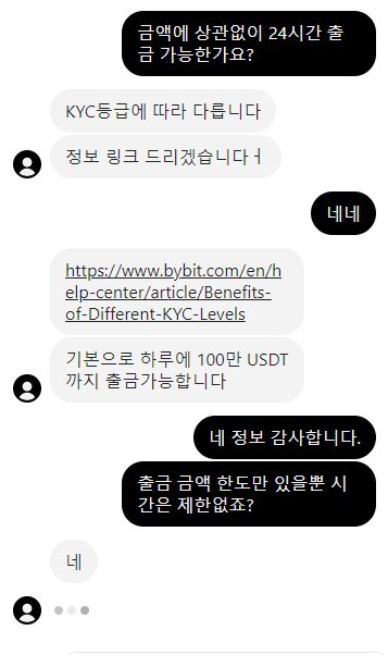 바이비트 출금 시간