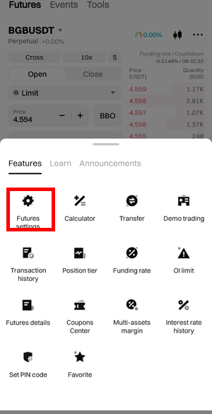 Futures Settings