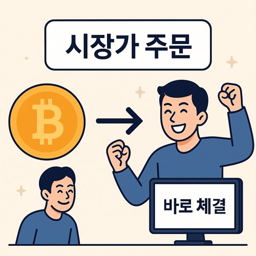 시장가 주문은 즉시 체결로 바로 포지션 진입을 할 수 있습니다.